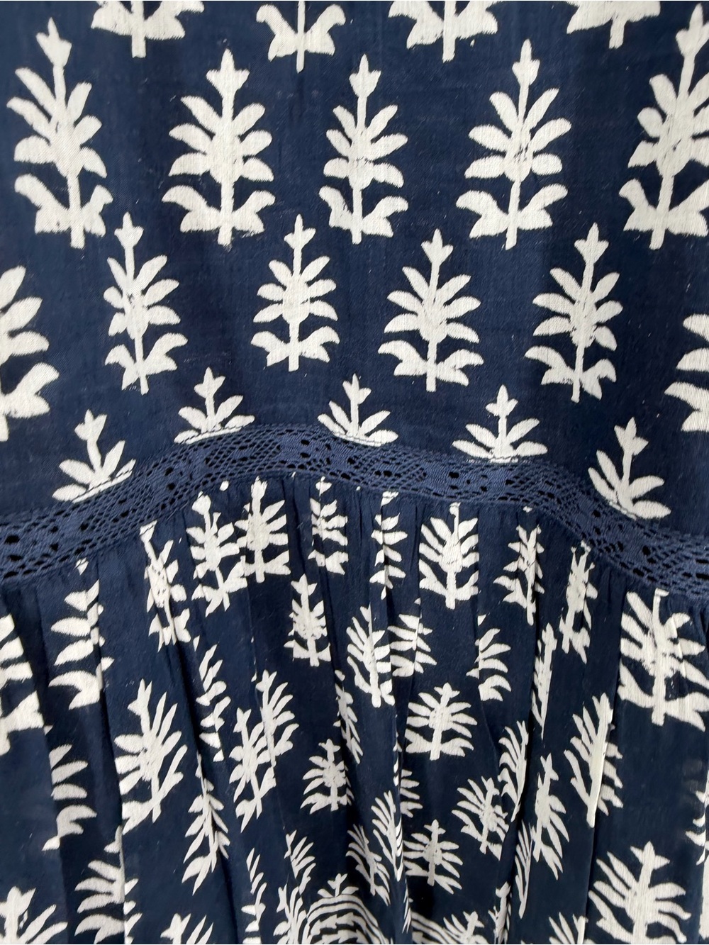 Alicia Bell NWT Mandy Ruffle Midi Skirt Silk Blend Blue White Size L - Picture 6 of 12